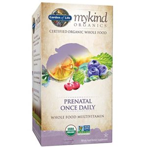 Garden of Life Organic Prenatal Multivitamin Supplement with Folate - mykind Prenatal Once Daily Whole Food Vitamin  Vegan  90 Tablets