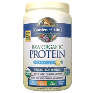 Garden of Life Organic Vegan Protein Powder with Vitamins and Probiotics - Raw Organic Plant Based Protein Shake  Sugar Free  Vanilla 22 0oz (1 lb 6 oz   624g) Powder