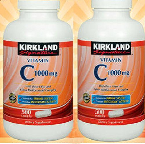 Kirkland Signature Vitamin C 1000mg with Rose Hips 500 Tabs each (pack of 2) 1 Kirkland Signature Vitamin C 1000mg with Rose Hips 500 Tabs each (pack of 2)