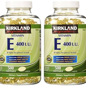 Kirkland Signature  Vitamin E 400 IU 500 Softgels iACUq (Pack of 2)