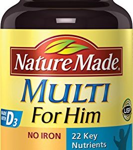 Nature Made Multi for Him Tablets  w  D3 - 22 Essential Vitamins   Minerals 90 Ct
