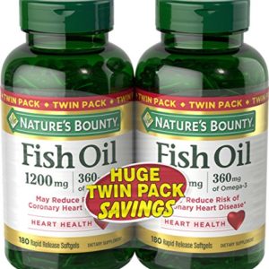 Nature's Bounty Fish Oil 1200 mg Omega-3  180 softgels each(pack of 2)