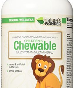 Nature's Wonder Child Chewable Complete Multivitamin  300 Count  Compare vs  Flintstones® Complete Chewable Tablets