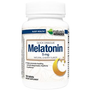 Nature's Wonder Melatonin 5mg Quick Dissolve Cherry for Sleeping  150 Count