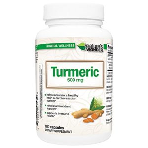 Nature's Wonder Turmeric 500mg Supplement  180 Count
