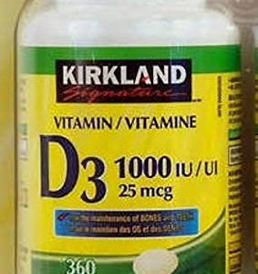 (Twin Pack) 2 x Kirkland Signature Vitamin D3 1000IU 25mcg  360 tablets