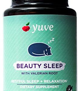 Yuve Natural Sleep Aid Supplement - Non-Habit Forming Vegan Sleeping Pills - Herbal Complex with Valerian Root  Magnesium  Passion Flower - Relax   Calm - Non-GMO  Gluten-Free - 100 Vegetarian Tablets