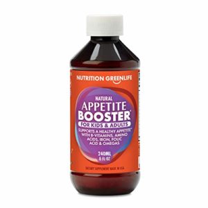 Appetite Booster Weight Gain Stimulant Supplement Eat More for Underweight Kids   Adults Fortified with Omega 3 6 9   Vitamins B1 B2 B3 B5 B6 B12  Folic Acid  Iron  Zinc  Amino Acids  Flax Seed Oil