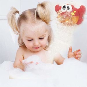 Ximandi Baby Bath Bubble Toy Crab Bubble Blower Bubble Machine Nursery Rhyme Infant Baby Children Kids Happy Tub Time (A)